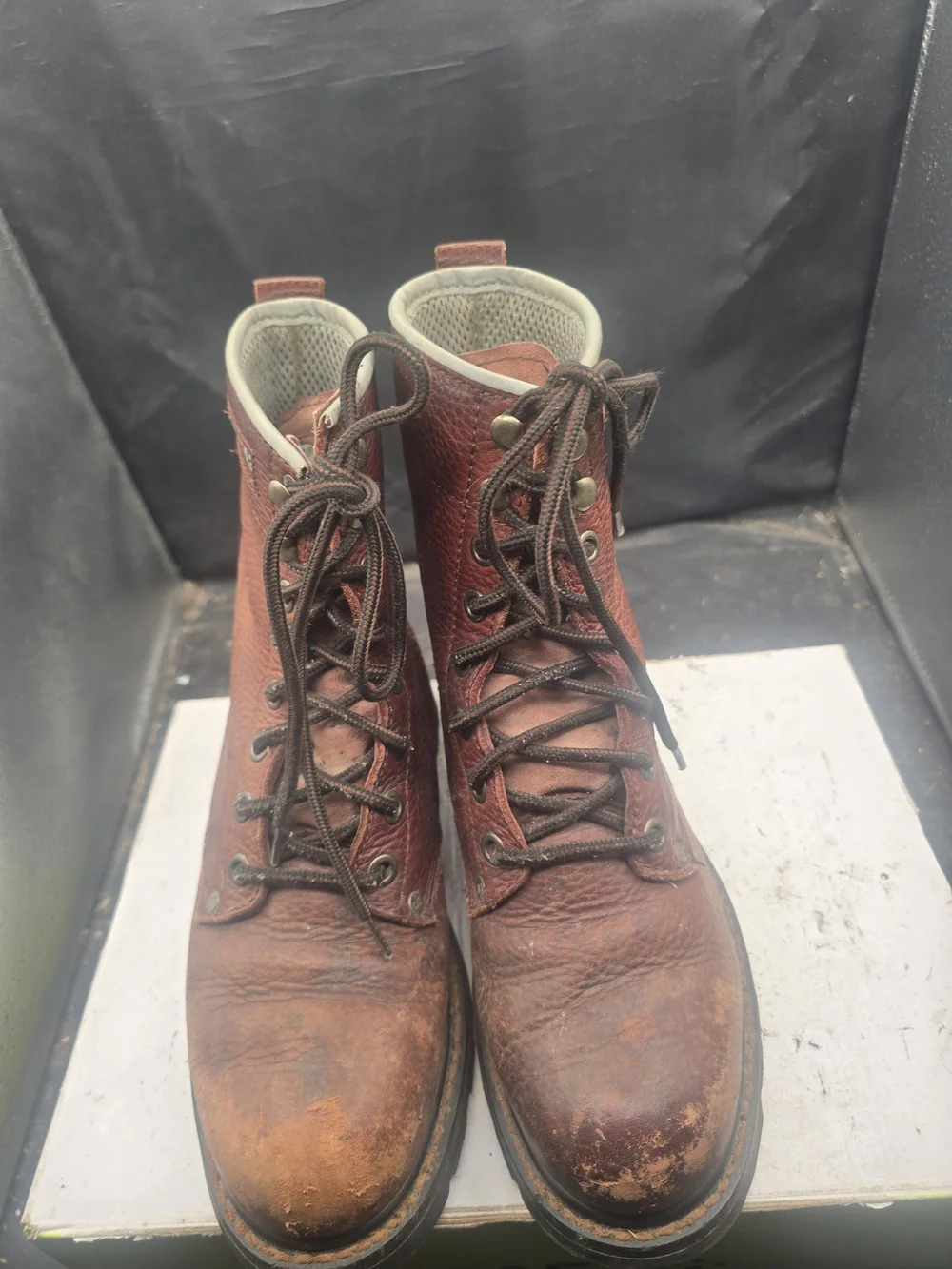 Caterpillar Brown Leather Lace-Up Work Boots